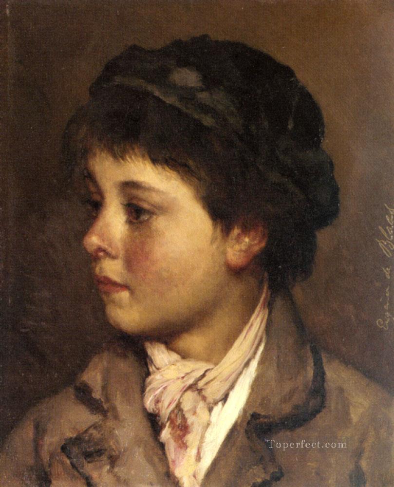 Head Of A Young Boy lady Eugene de Blaas Oil Paintings